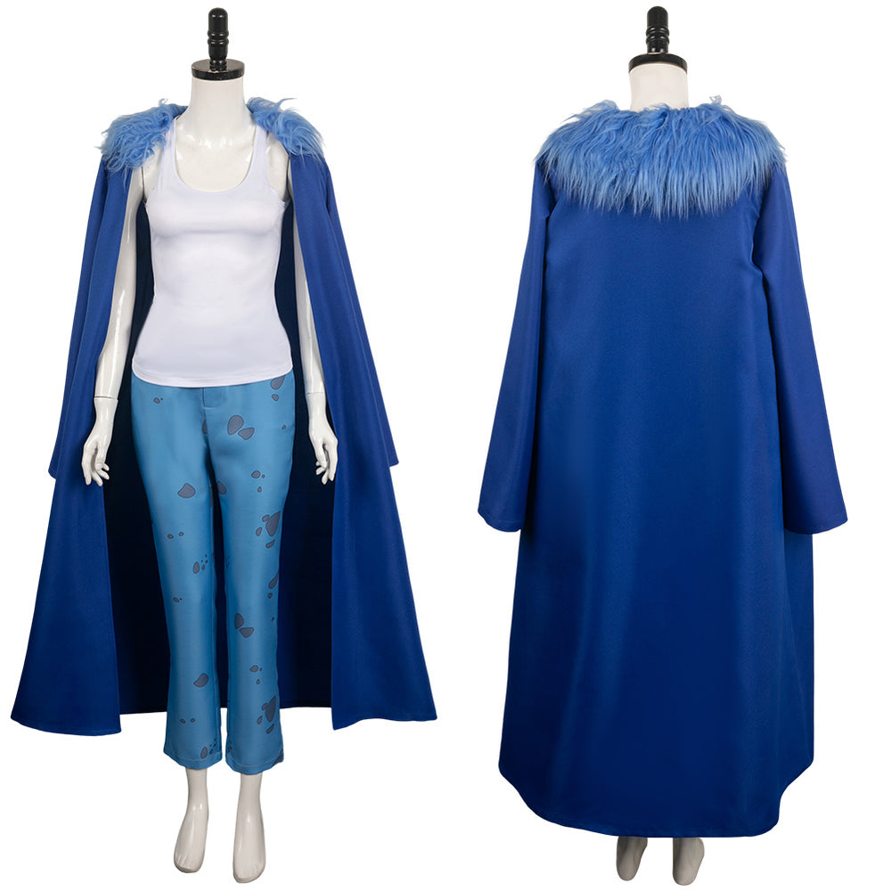 One Piece Anime Trafalgar D. Water Law Women Blue Suit Party Carnival  Halloween Cosplay Costume