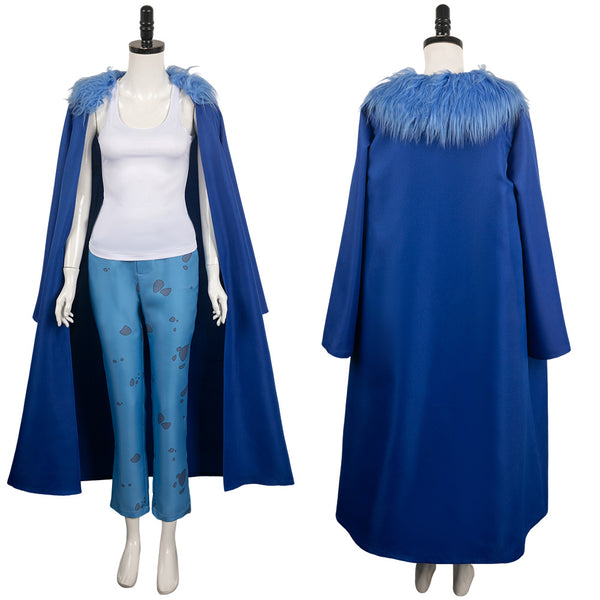 One Piece Anime Trafalgar D. Water Law Women Blue Suit Party Carnival Halloween Cosplay Costume