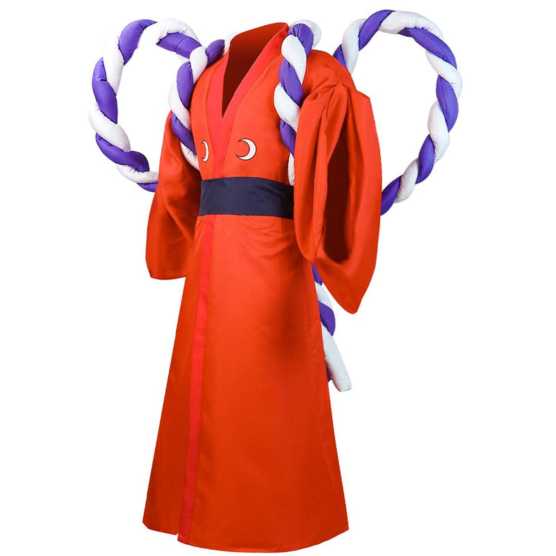 One Piece Kozuki Oden Red Cloak Cape Outfits Party Carnival Halloween Cosplay Costume
