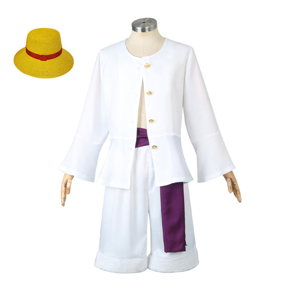 One Piece Luffy NIka White Outfits Party Carnival Halloween Cosplay Costume