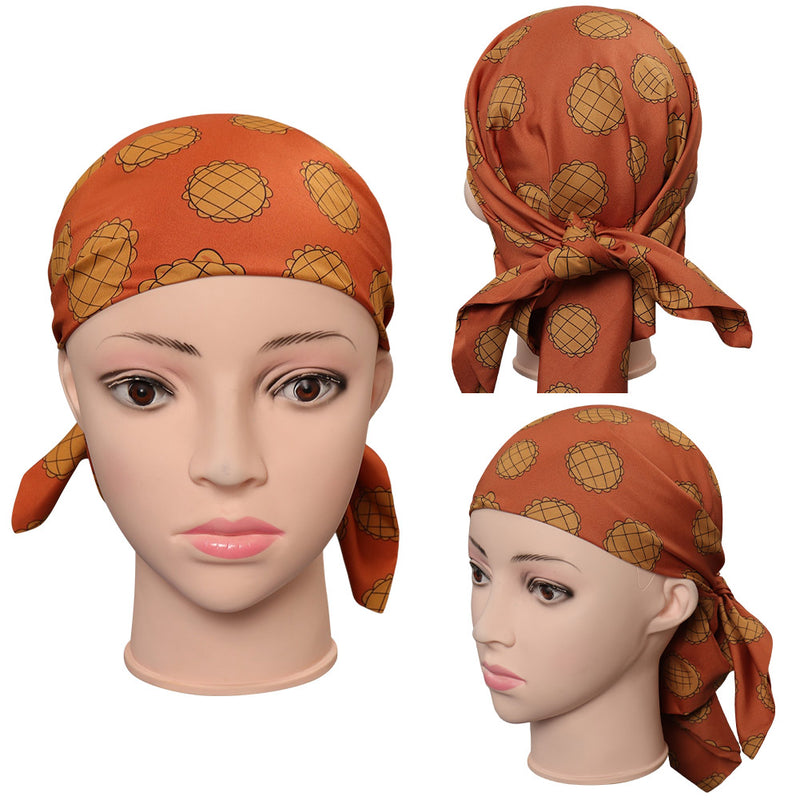 One Piece Live Action Buggy Pirate Hat Scarf Headgear Cosplay Costume