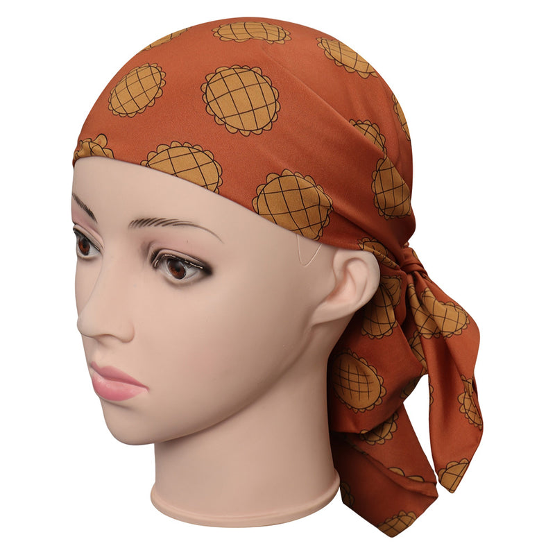 One Piece Nami Character Printed Orange Female Adult Headscarf Party Carnival Accessories