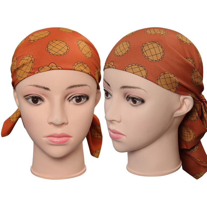 One Piece Nami Character Printed Orange Female Adult Headscarf Party Carnival Accessories