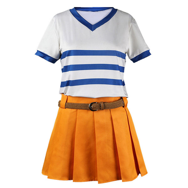 One Piece Nami Women T-shirt Skirt Party Carnival Halloween Cosplay Costume