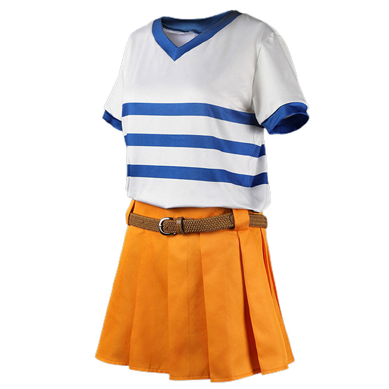 One Piece Nami Women T-shirt Skirt Party Carnival Halloween Cosplay Costume