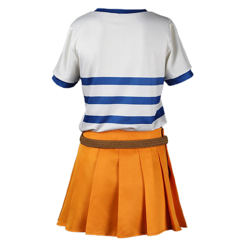 One Piece Nami Women T-shirt Skirt Party Carnival Halloween Cosplay Costume