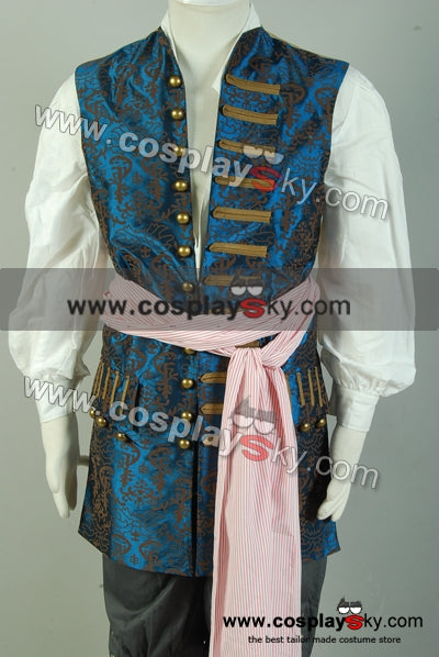 Pirates Blue Vest Cosplay Costume Halloween Suit