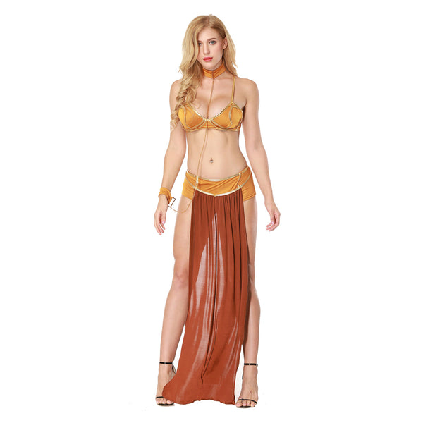 Princess Leia Brown Dress Party Carnival Halloween Cosplay Costume