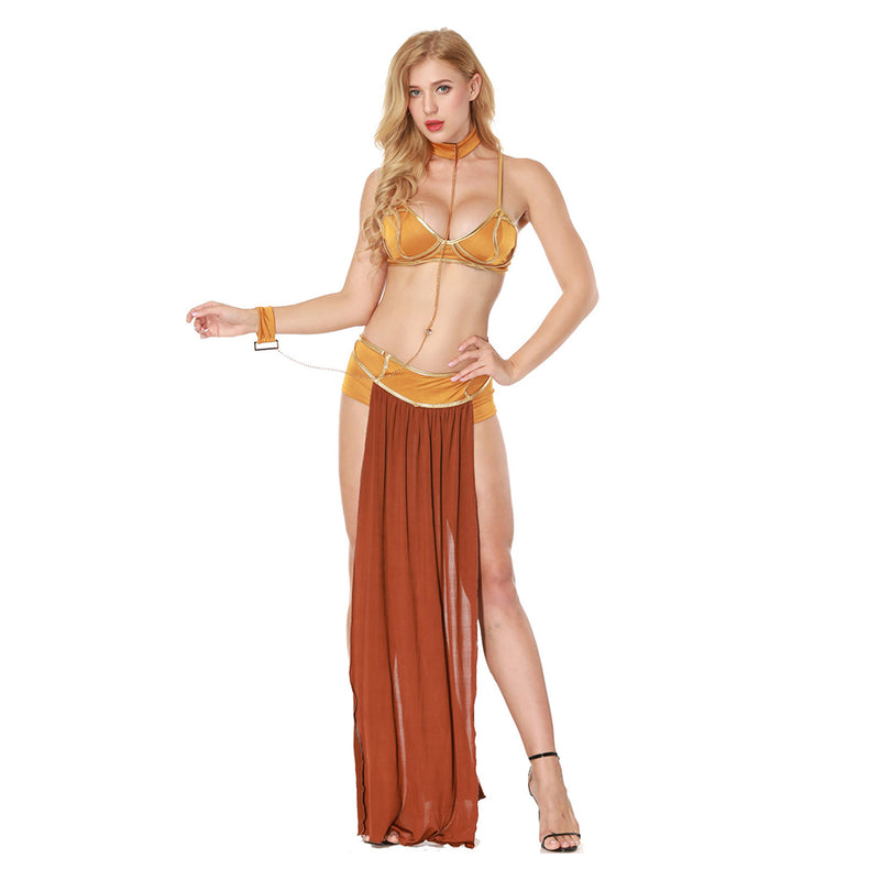 Princess Leia Brown Dress Party Carnival Halloween Cosplay Costume Princess Leia Brown Dress Party Carnival Halloween Cosplay Costume