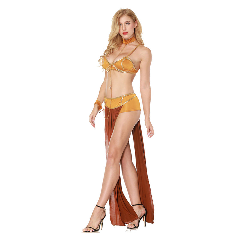 Princess Leia Brown Dress Party Carnival Halloween Cosplay Costume
