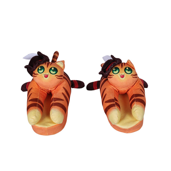 Puss In Boots Movie Cat Plush Slippers Cosplay Shoes Halloween Costumes Accessory Prop