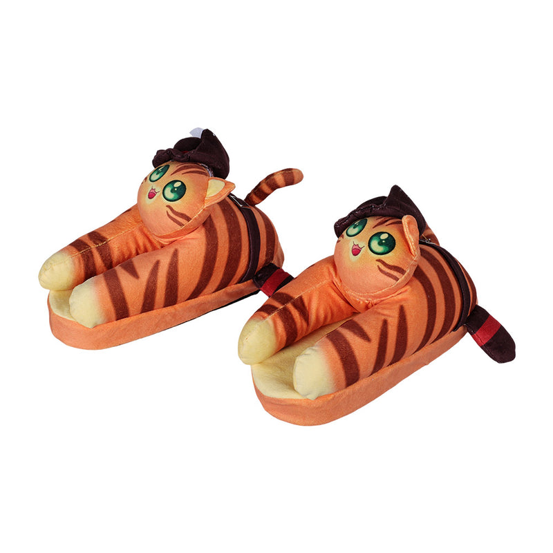 Puss In Boots Movie Cat Plush Slippers Cosplay Shoes Halloween Costumes Accessory Prop