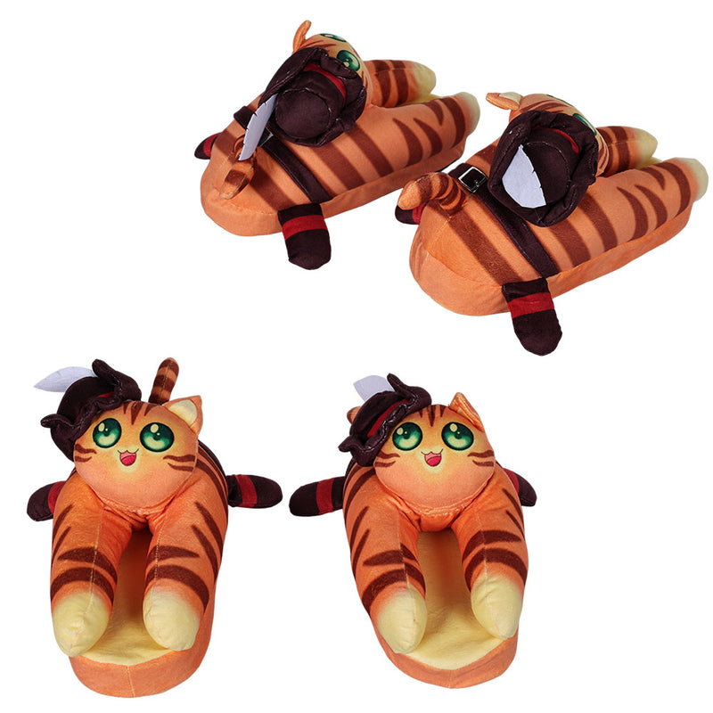 Puss In Boots Movie Cat Plush Slippers Cosplay Shoes Halloween Costumes Accessory Prop