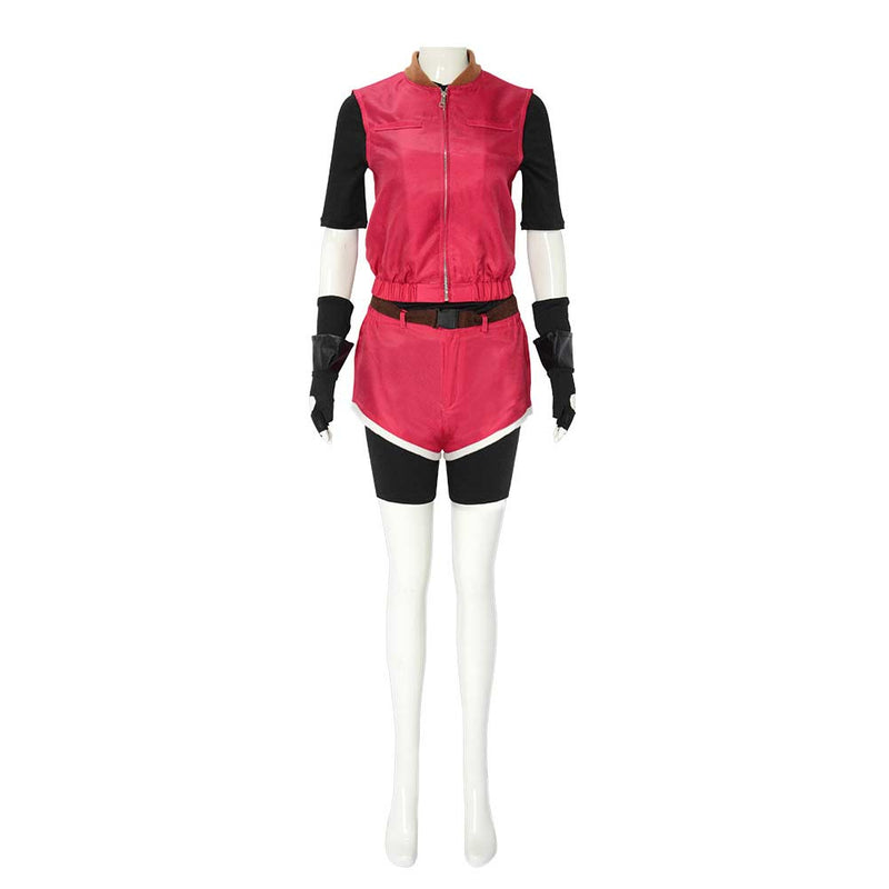 Resident Evil 2 Game Claire Redfield Women Red Suit Party Carnival Halloween Cosplay Costume