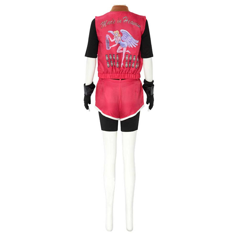 Resident Evil 2 Game Claire Redfield Women Red Suit Party Carnival Halloween Cosplay Costume