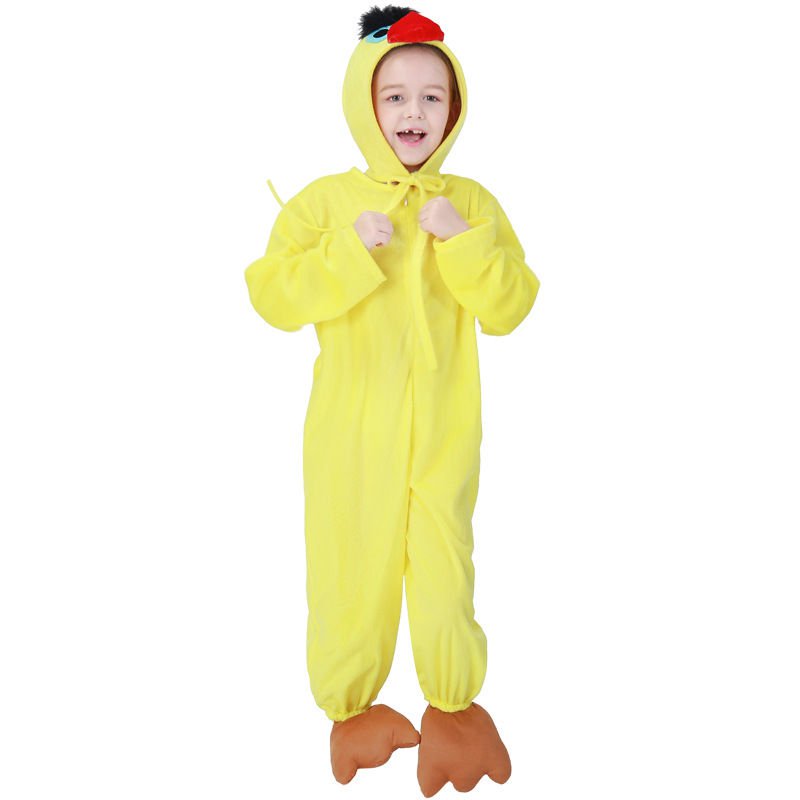 Halloween Animal Chick Cock Hem Kid Jumpsuit Cosplay Costume Bathrobe Pajamas