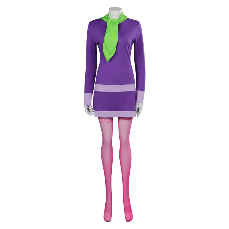 SCOOBY-DOO Daphne Blake Female Adult Purple Dress Party Carnival Halloween Cosplay Costume SCOOBY-DOO Daphne Blake Female Adult Purple Dress Party Carnival Halloween Cosplay Costume
