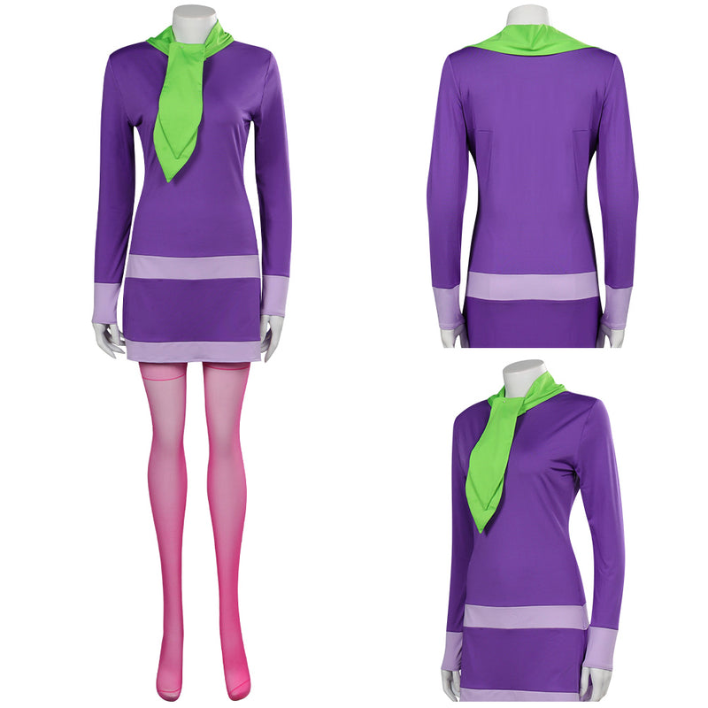 SCOOBY-DOO Daphne Blake Female  Adult Purple Dress Roleplay Party Carnival Halloween Cosplay Costume