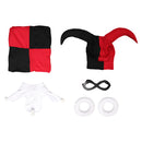 SCOOBY-DOO Harley Quinn Female Black and Red Set Jumpsuit Fashion Collocation Party Carnival Halloween Cosplay Costume
