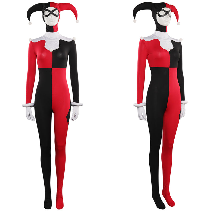 SCOOBY-DOO Harley Quinn Female Black and Red Set Jumpsuit Fashion Collocation Party Carnival Halloween Cosplay Costume