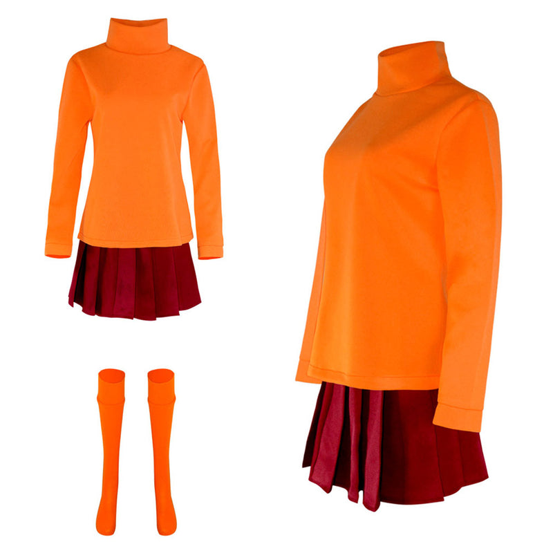 Scooby-Doo Velma Dinkley Uniform Outfits Halloween Carnival Costumes
