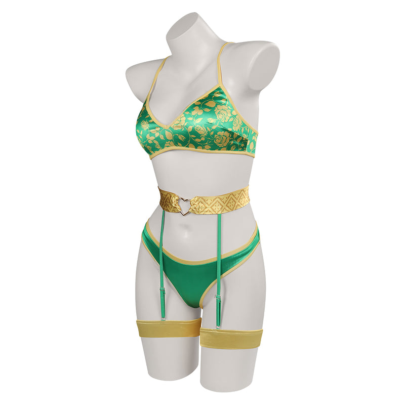 Shrek Fiona Lingerie for Women Green Sexy Bra Belt Party Carnival Hall