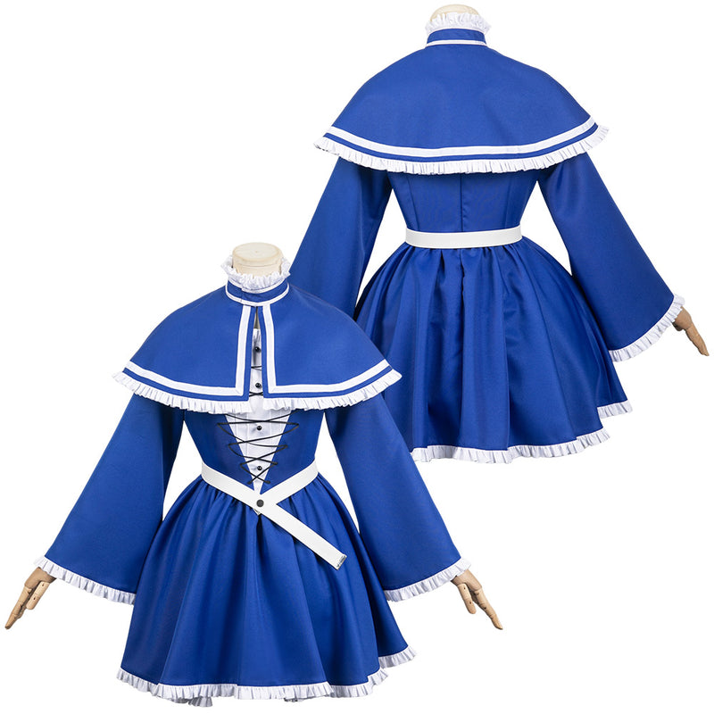 Sousou No Frieren Anime Lawine Women Blue Dress Set Party Carnival Halloween Cosplay Costume