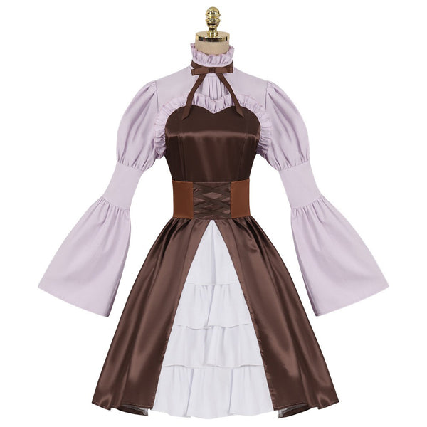 Sousou no Frieren Anime Linie Women Brown Dress Party Carnival Halloween Cosplay Costume