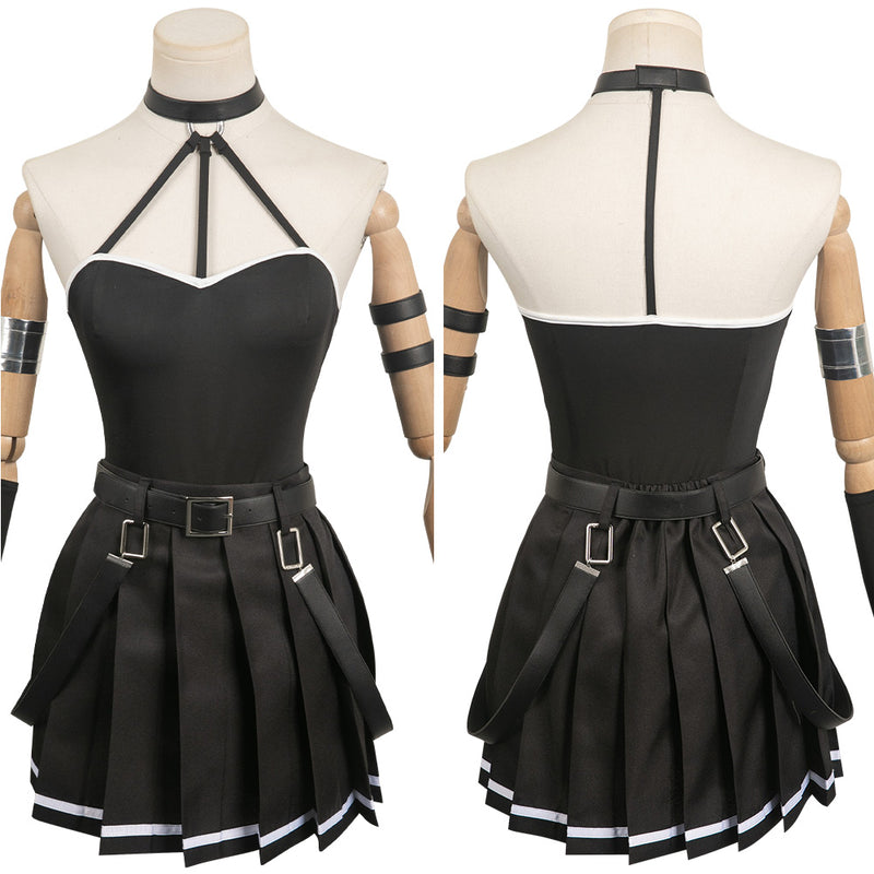 anime cosplay black dress Lolita Anime Gothic Bandage Black Dress Cosplay Costume