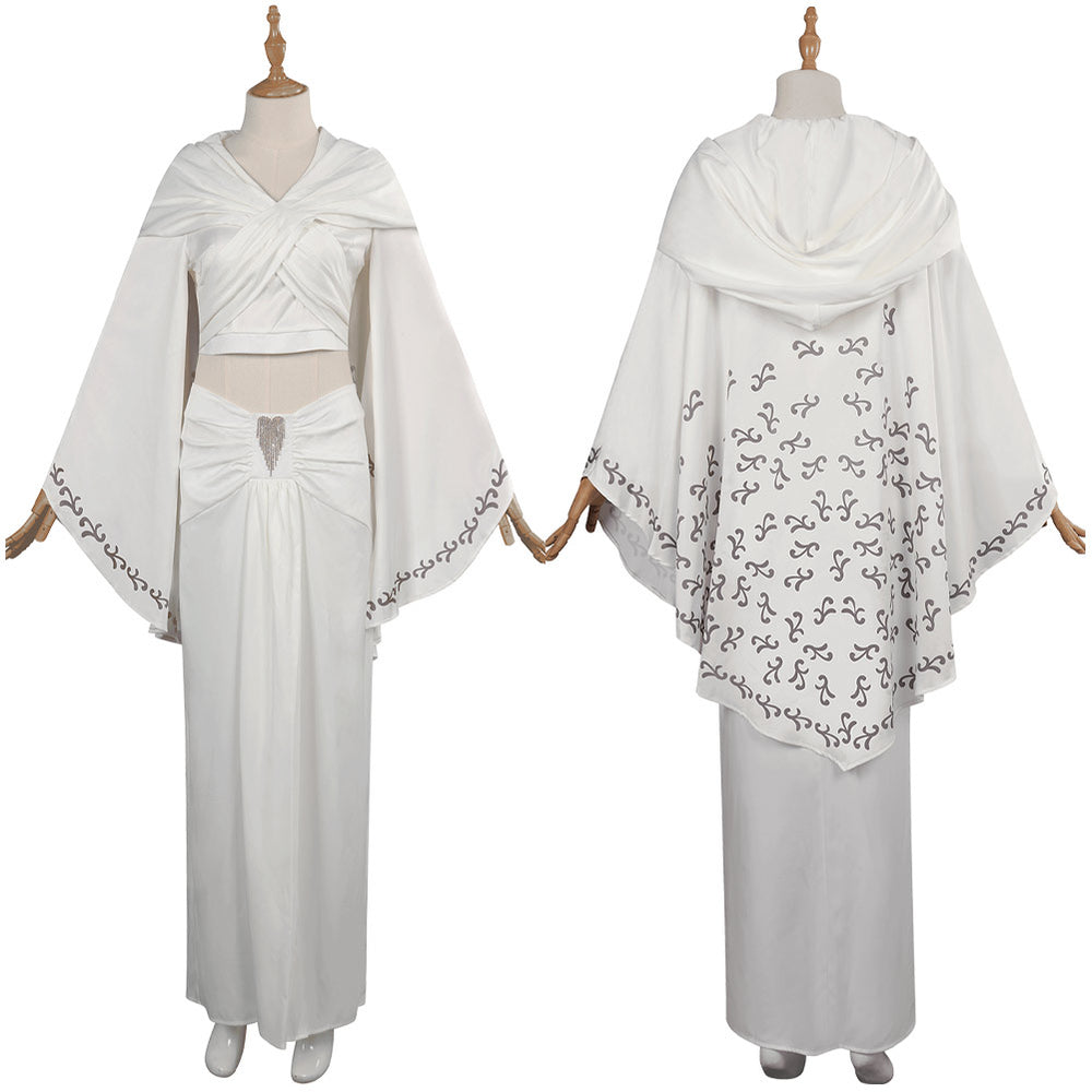 amidala white dress Padmé Amidala Tatooine two-piece White Outfits Cosplay Costume Without Cloak