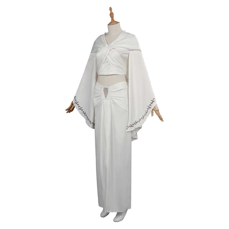 padme white dress Princess Amidala Cosplay Costume S : Clothing, Shoes & Jewelry There is a flower seam at the train Star Wars 3 Padme Amidala