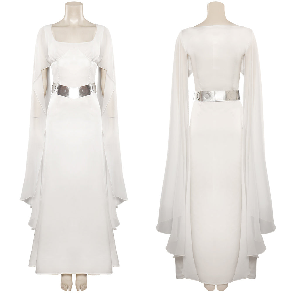 Leia Organa Medal Ceremony Dress White Dress Cosplay Costume