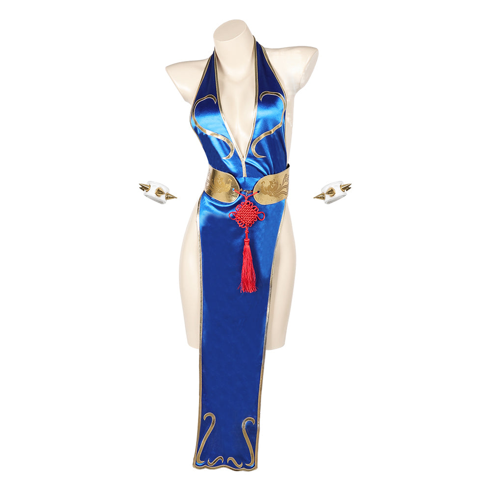 Street Fighter Game Chun Li Sexy Cheongsam Halloween Party Carnival Cosplay  Costume