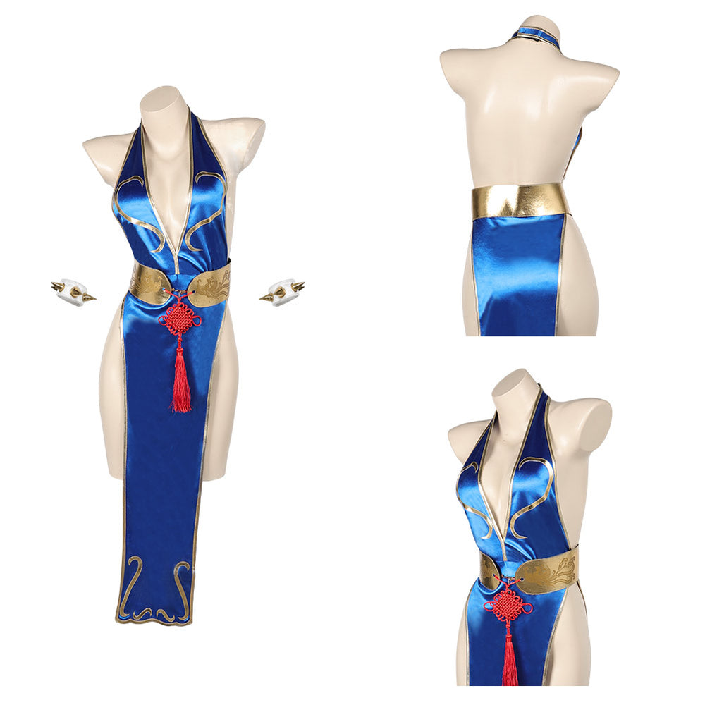 Street Fighter Game Chun Li Sexy Cheongsam Halloween Party Carnival Cosplay  Costume