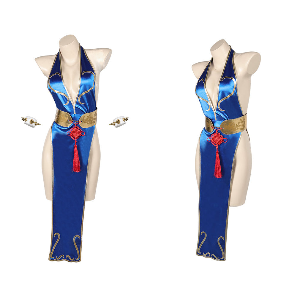 Street Fighter Game Chun Li Sexy Cheongsam Halloween Party Carnival Cosplay  Costume