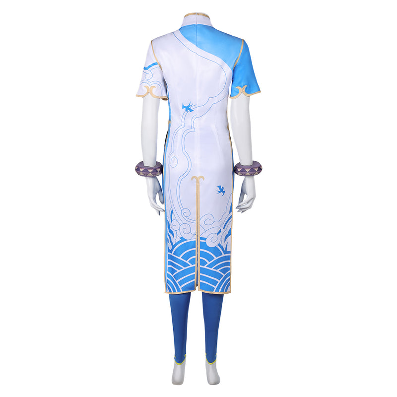 Street Fighter Game Chun Li Women Blue Combat Suit Party Carnival Halloween Cosplay Costume