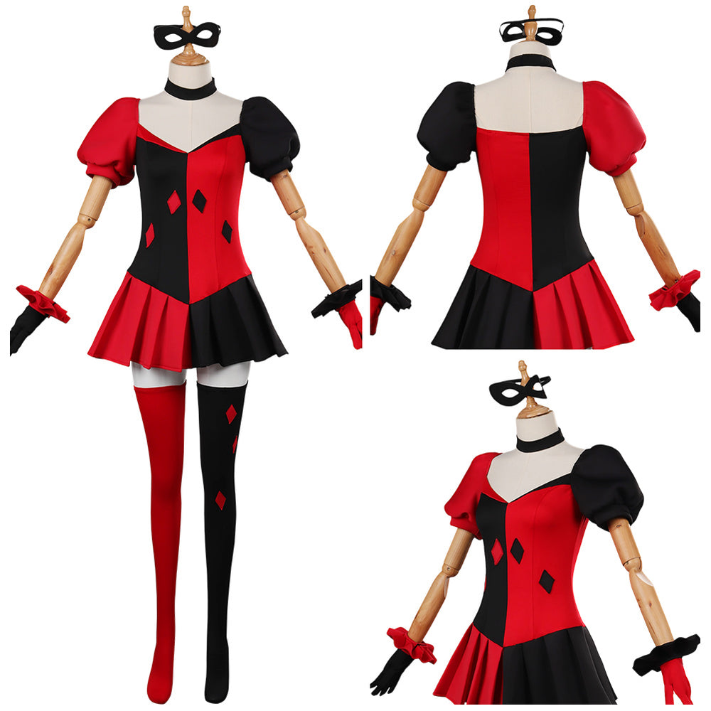 Amycute Déguisement Squad – Costume Complet Joker/Queen Avec Veste, Short, Perruque, Gants – 7 Pièces