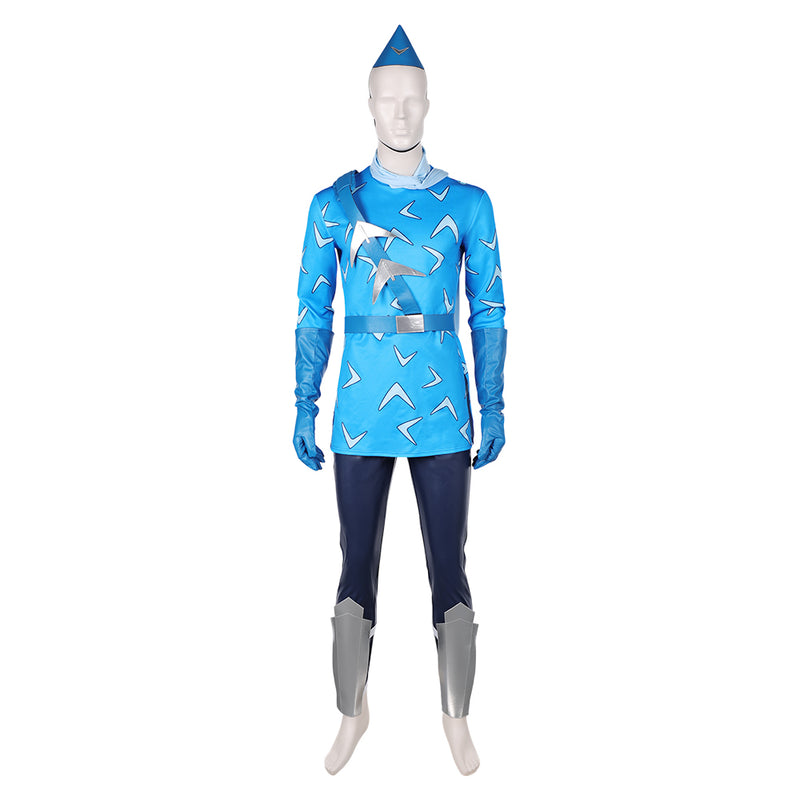 Suicide Squad: Kill the Justice League Game Captain Boomerang Blue Set With Hat Cosplay Costume