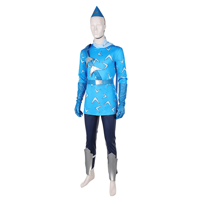 Suicide Squad: Kill the Justice League Game Captain Boomerang Blue Set With Hat Cosplay Costume