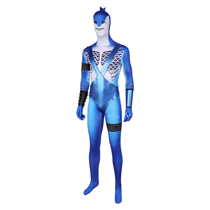 Suicide Squad: Kill the Justice League Game King Shark Blue Jumpsuit Cosplay Costume