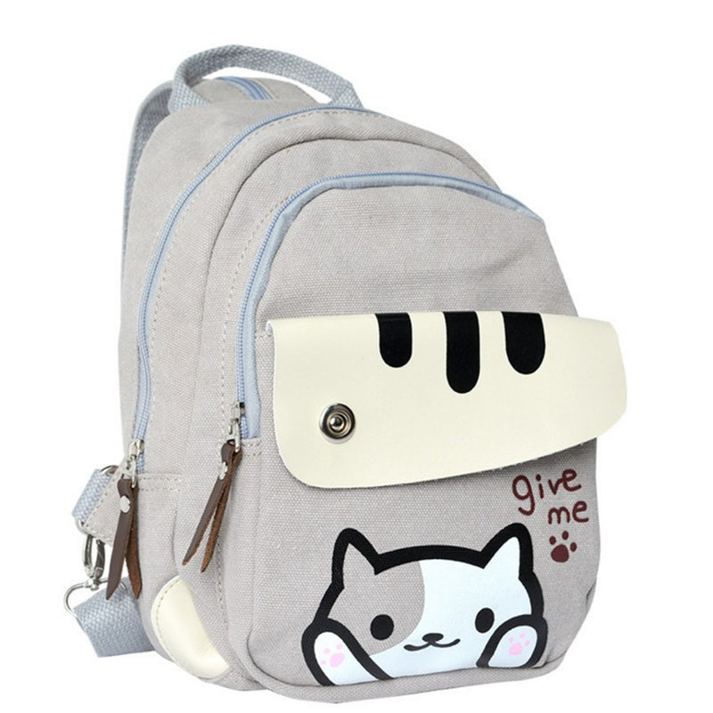 Neko Atsume Casual Canvas Backpack School Bag