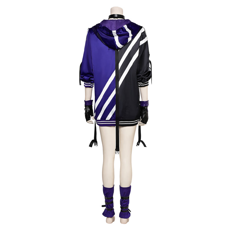 Tekken 8 Game Reina Women Black And Purple Outfit Party Carnival Halloween Cosplay Costume