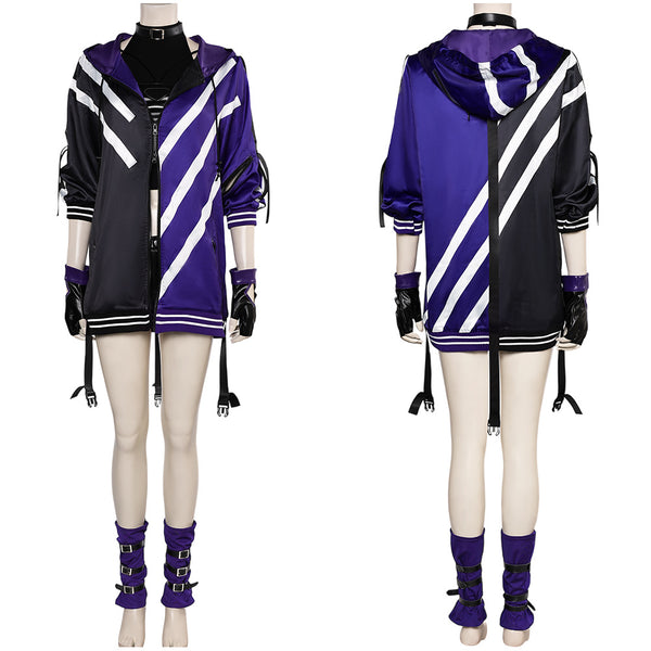 Tekken 8 Game Reina Women Black And Purple Outfit Party Carnival Halloween Cosplay Costume