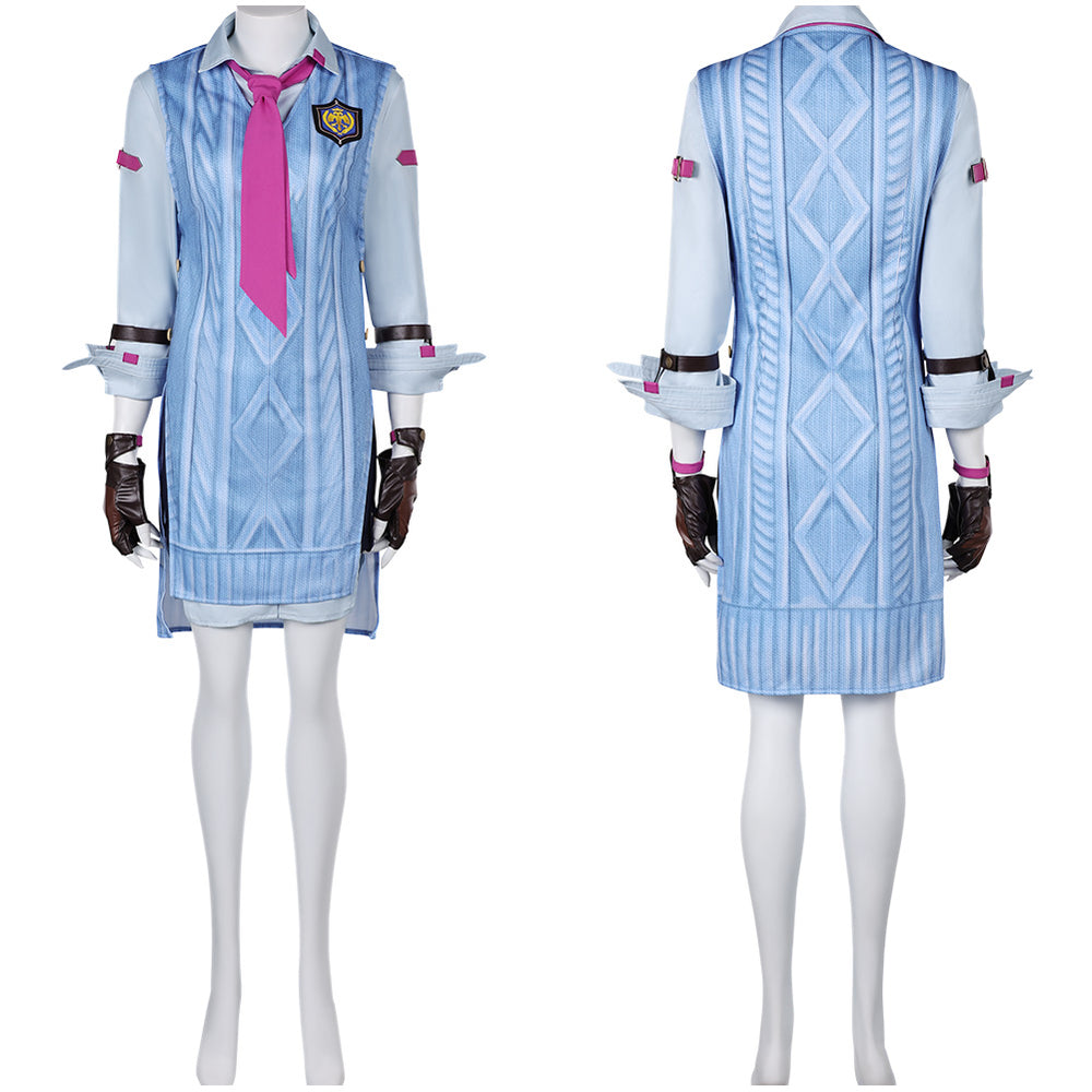 Tekken Game Asuka Kazama Women Blue Suit Party Carnival Halloween Cosp