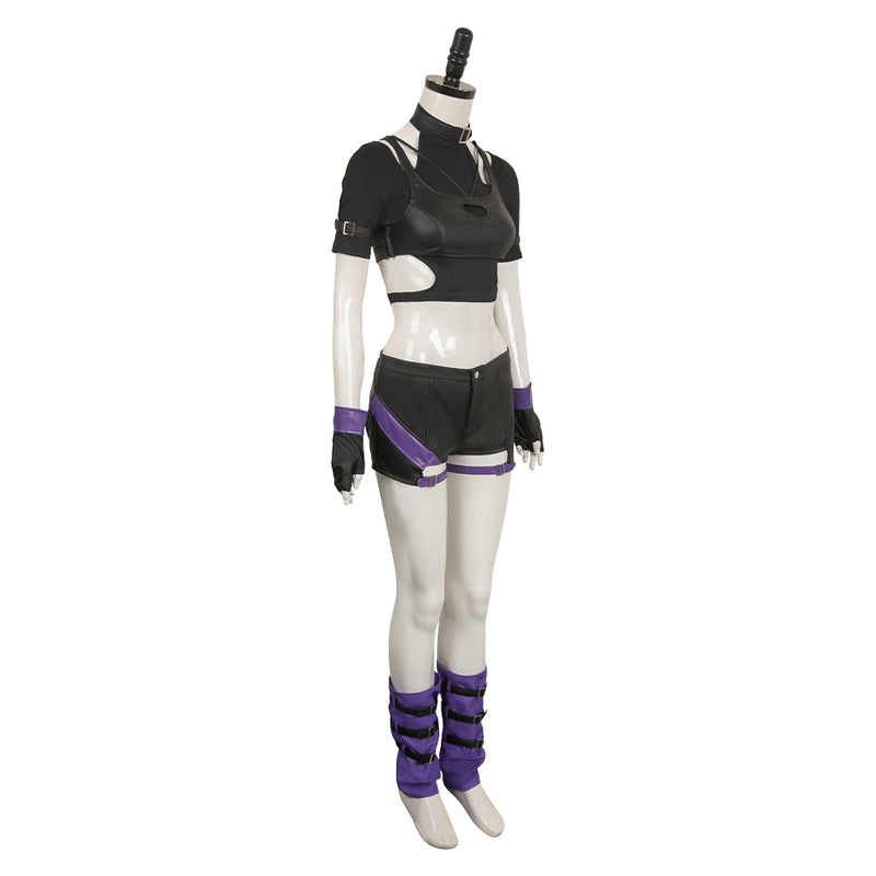 Tekken Game Reina Women Black Outfit Party Carnival Halloween Cosplay Costume