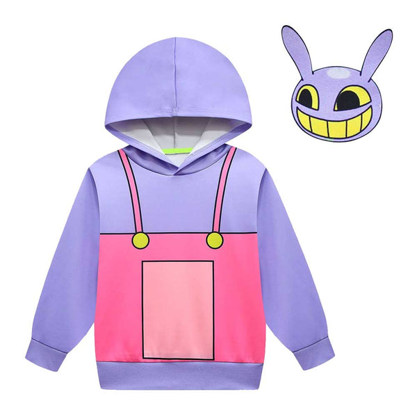 The Amazing Digital Circus TV Jax Kids Children Cosplay Hoodie Pullover With Mask