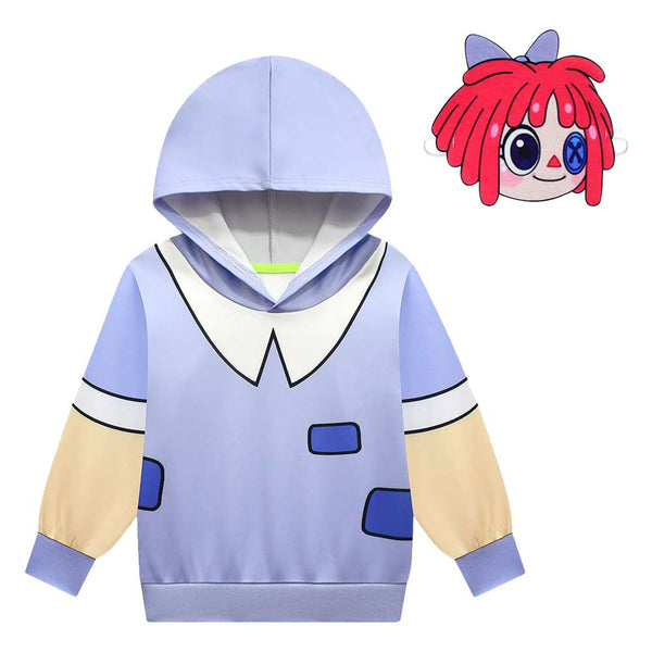 The Amazing Digital Circus TV Ragatha Kids Children Cosplay Hoodie Pullover With Mask