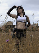Tifa Lockhart Black And White Top Skirt Set Outfit Cosplay Costume