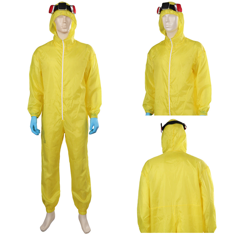 CGMGTSN 160-190 Halloween Breaking Bad Costume Yellow Jumpsuit and Mask  Outfits Funny Performance Cosplay Clothes Suit - AliExpress