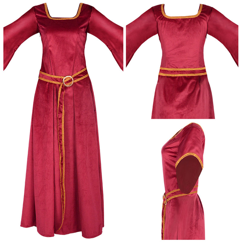 Villain Mama Gothel the Witch Adult Female Red Dress Party Carnival Halloween Cosplay Costume